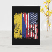 Colombia USA Flag - Half Amerikaans Kaart (Gele Bloem)