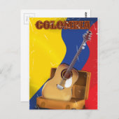 Colombia  vakantiegitaar poster briefkaart (Voorkant / Achterkant)