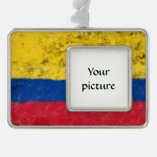 Colombia Verzilverd Kader Ornament