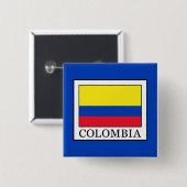Colombia Vierkante Button 5,1 Cm (Voorkant /achterkant)