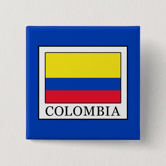 Colombia Vierkante Button 5,1 Cm (Voorkant)