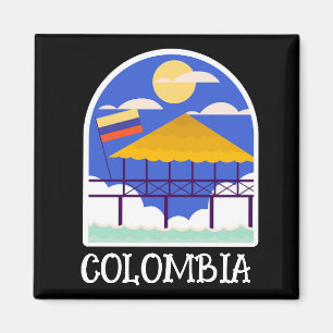 Colombia Vintage Travel Magneet