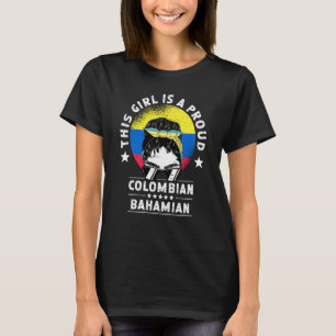 Colombia Vlag Bahamas Gegroeide Vrouwen Meisje Bur T-shirt