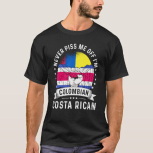 Colombia Vlag Costa Rica Geteeld Humor Burger Trot T-shirt