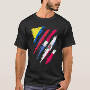 Colombia Vlag Dominicaans Geteeld Patriot Land Str T-shirt