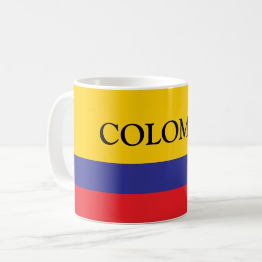 Colombia vlag koffie mok cadeau (Voorkant links)