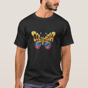 Colombia Vlinder - Colombiaanse Vlagkleuren Souven T-shirt