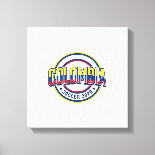 Colombia Voetbal 2026 Voetbal Vet Land Typografie Canvas Afdruk