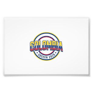 Colombia Voetbal 2026 Voetbal Vet Land Typografie Foto Afdruk