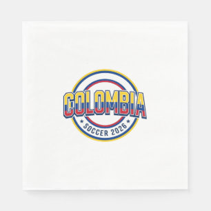 Colombia Voetbal 2026 Voetbal Vet Land Typografie Servet
