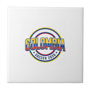 Colombia Voetbal 2026 Voetbal Vet Land Typografie Tegeltje