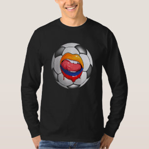 Colombia Voetbal Fan Colombiaanse vlag Mond T-shirt