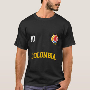 Colombia Voetbal No 10 Colombiaanse vlag Camiseta T-shirt
