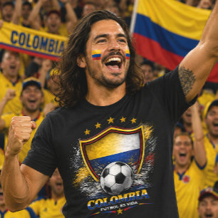 Colombia Voetbalfan Colombiaans Voetbal Wereldkamp T-shirt