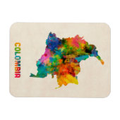 Colombia Waterverf Map Magneet (Horizontaal)