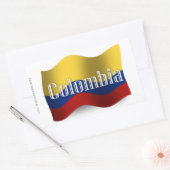 Colombia Waving Flag Rechthoekige Sticker (Envelop)
