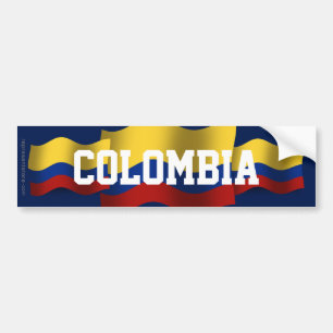 Colombia Waving Vlag Bumpersticker