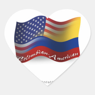 Colombiaans-Amerikaanse golfvlag Hart Sticker