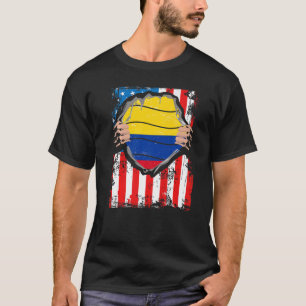 Colombiaans-Amerikaanse Grown Patriot Colombia Fla T-shirt