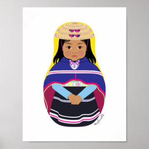 Colombiaans, Misak of Guambiana Matryoshka Poster