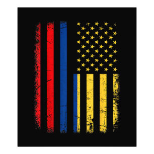 Colombiaanse Amerikaanse vlag Colombiaanse roots C Foto Afdruk