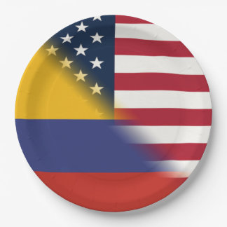 Colombiaanse Amerikaanse vlag | Half Colombia USA Papieren Bordje