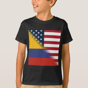 Colombiaanse Amerikaanse vlag Half Colombia USA T-shirt
