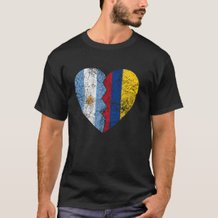 Colombiaanse Argentijnse Vlag Hart Argentinië Colo T-shirt