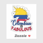 Colombiaanse en Fabulous Unicorn Colombiaanse vlag Sticker (Vel)