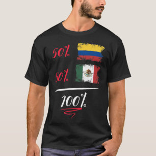 Colombiaanse en Mexicaanse vlag Pride DNA Half T-shirt