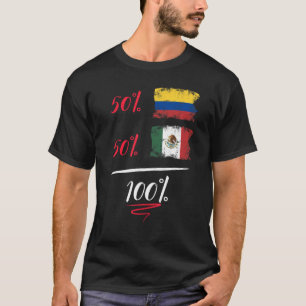 Colombiaanse en Mexicaanse vlag Pride DNA Half T-shirt