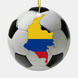 Colombiaanse football voetbal keramisch ornament