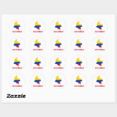 COLOMBIAANSE KAART RONDE STICKER (Vel)