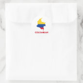 COLOMBIAANSE KAART RONDE STICKER (Tas)
