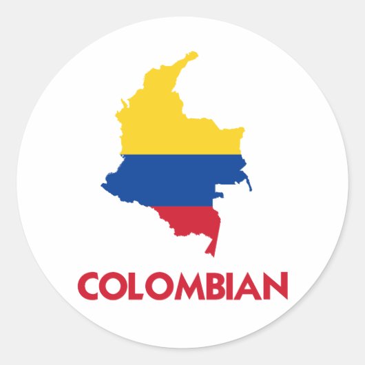 COLOMBIAANSE KAART RONDE STICKER (Voorkant)