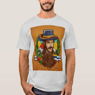 Colombiaanse koffie erfgoed: kleurrijke Cartoon on T-shirt