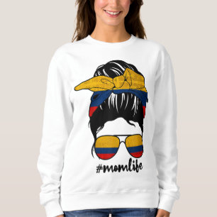 Colombiaanse mama Messy Bun Colombia Pride Patriot Trui