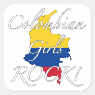 Colombiaanse meisjes Rock! Vierkante Sticker