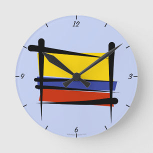 Colombiaanse penseelvlag ronde klok