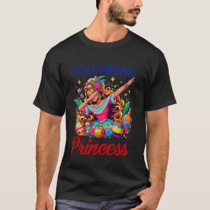 Colombiaanse Prinses Dabbing Colombia Vlag Culture T-shirt