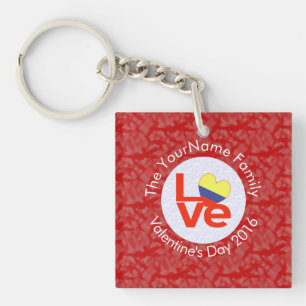 Colombiaanse Rode LIEFDE Vlag Persoonlijk Sleutelhanger