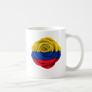 Colombiaanse Roos vlag op zwart Koffiemok