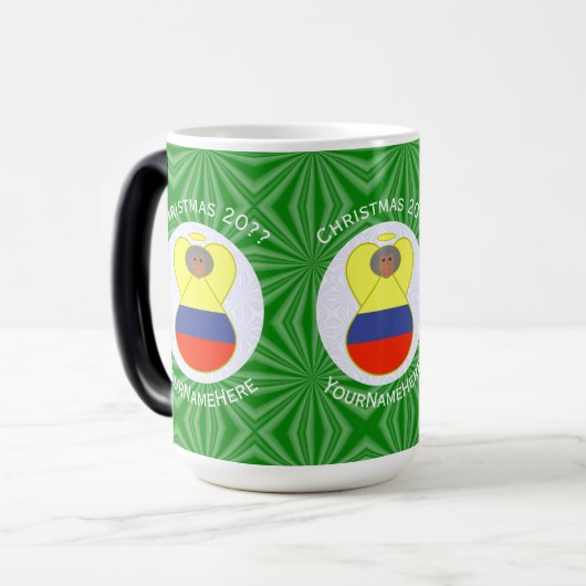 Colombiaanse Vlag Abuela Kerst Engel Personalisere Magische Mok (Voorkant links)