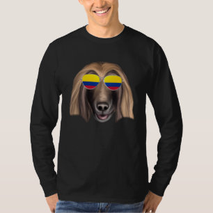 Colombiaanse Vlag Afghaanse Windhond Hond Colombia T-shirt