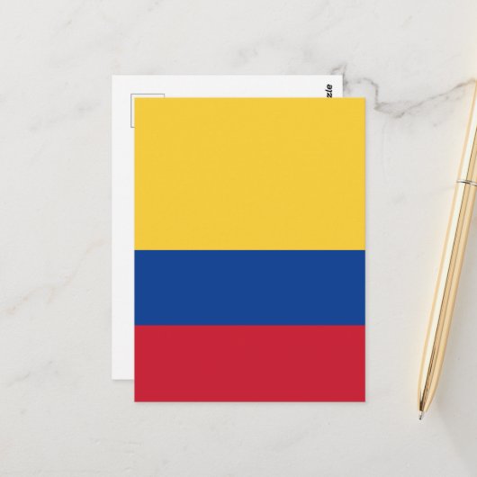 Colombiaanse vlag briefkaart (Voorkant / Achterkant in situ)
