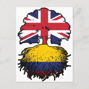 Colombiaanse vlag Brits - Brits - Bondboomrootendr Briefkaart