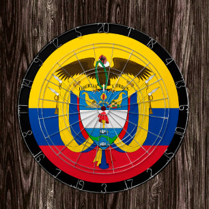 Colombiaanse vlag, dartboard en darts/gameboard dartbord