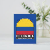 Colombiaanse vlag embleem van distressed  briefkaart (Staand voorkant)