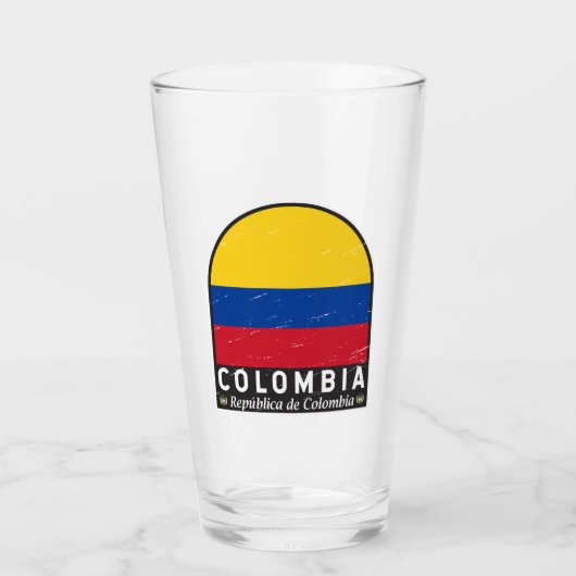 Colombiaanse vlag embleem van distressed  glas (Voorkant)