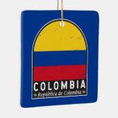 Colombiaanse vlag embleem van distressed  keramisch ornament (Rechts)
